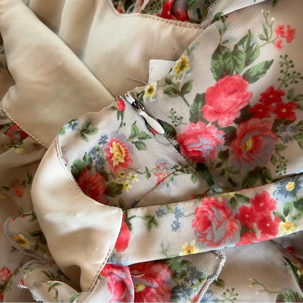 Simone Floral Sleeveless Knee-Length Dress / Made in Canada 🇨🇦 - Picture 6 of 7